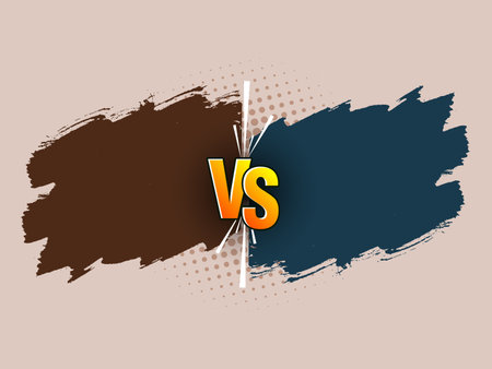 Brush stroke style versus vs screen banner for duel tournament vectorのイラスト素材
