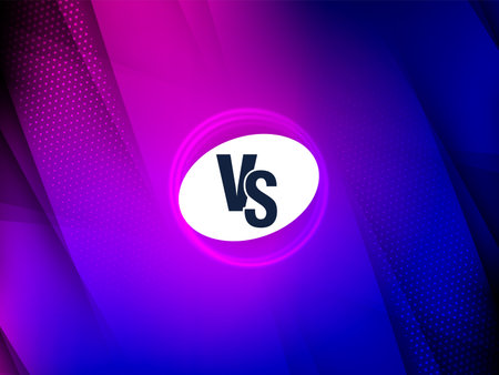 Purple and blue color modern versus vs screen banner for duel tournament vectorのイラスト素材