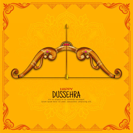 Beautiful Happy Dussehra traditional Indian festival background design vectorのイラスト素材