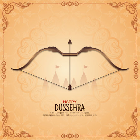 Happy Dussehra Indian cultural festival vijayadashami background vectorのイラスト素材