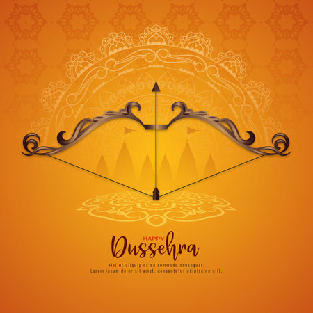 Beautiful Happy Dussehra Indian traditional festival background vectorのイラスト素材