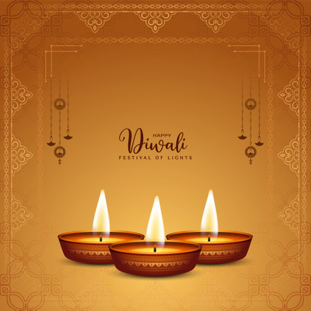 Cultural Happy Diwali Indian festival elegant background design vectorのイラスト素材
