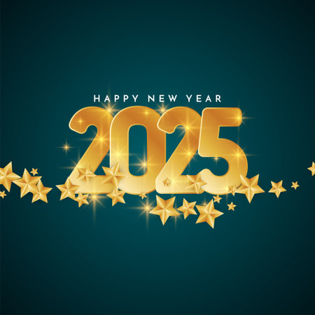 Happy New year 2025 modern decorative background vectorのイラスト素材