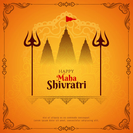 Happy Maha Shivratri religious Indian festival background vectorのイラスト素材