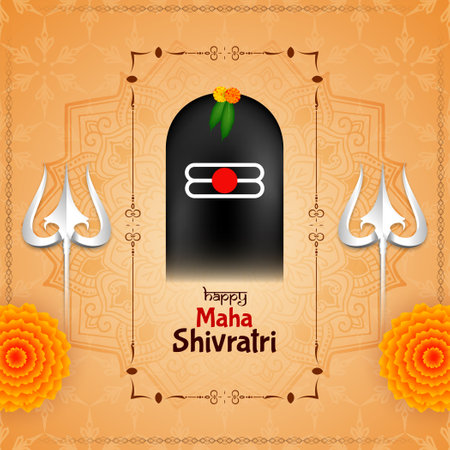 Elegant Happy Maha Shivratri Indian hindu festival greeting background vectorのイラスト素材