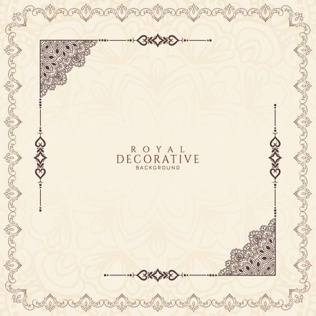Ethnic classic decorative floral frame background vectorのイラスト素材