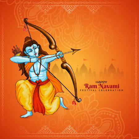 Happy Ram Navami Indian festival cultural elegant background vectorのイラスト素材