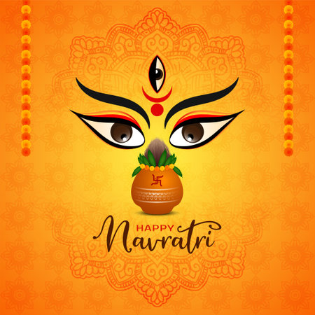 Happy Navratri cultural Indian festival elegant background vectorのイラスト素材