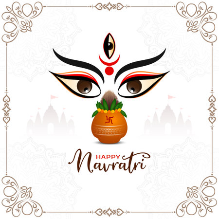 Beautiful Happy Navratri Indian festival background vectorのイラスト素材