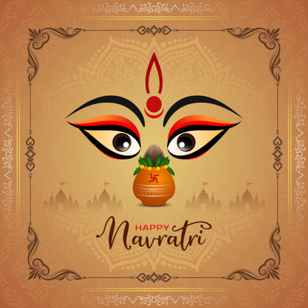 Happy Navratri cultural Indian festival elegant background vectorのイラスト素材