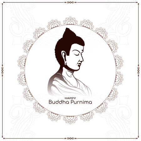 Elegant Happy Buddha Purnima Indian festival background vectorのイラスト素材