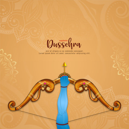 Happy Dussehra Indian festival mythological elegant background vectorのイラスト素材