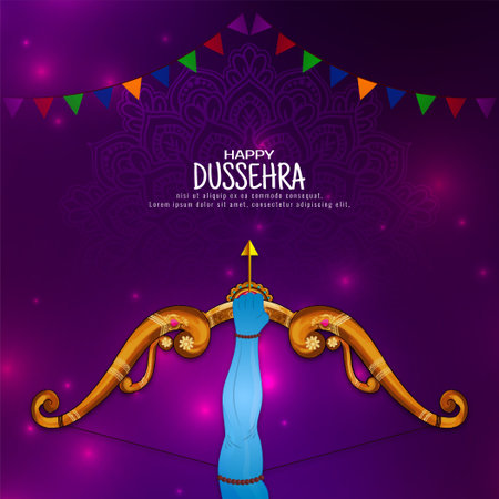 Happy Dussehra Indian cultural festival background vectorのイラスト素材