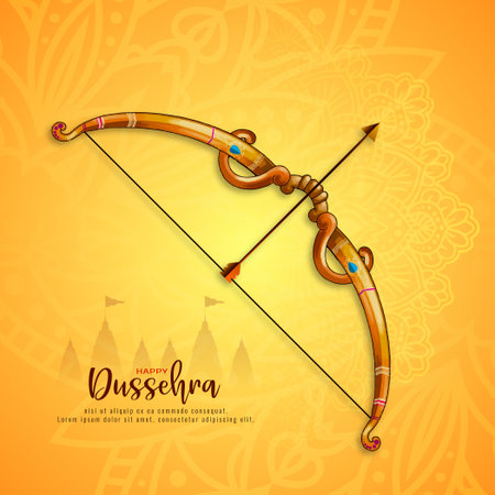Happy Dussehra religious Indian festival elegant background vectorのイラスト素材