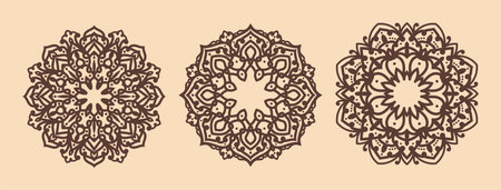 Elegant Mandala design set decorative background vectorのイラスト素材