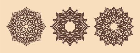 Abstract Mandala design set background vectorのイラスト素材