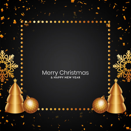 Merry Christmas festival celebration confetti card design vectorのイラスト素材