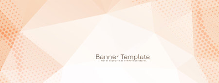 Modern geometric polygonal soft brown color banner vectorのイラスト素材