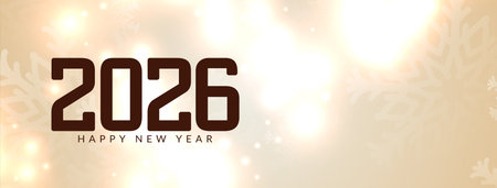 Elegant Happy new year 2026 bright banner design vectorのイラスト素材