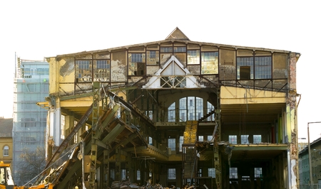 Demolition of an old factory building.の写真素材