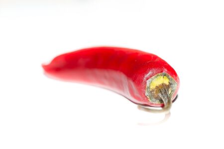 Red chili pepper isolated on white background.