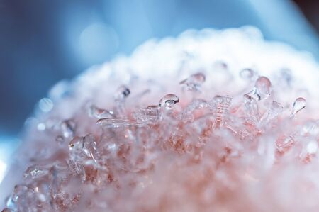Frozen ice macro view. Icy pattern background.