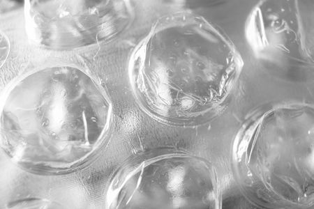 Bubble wrap close up macro in black and white