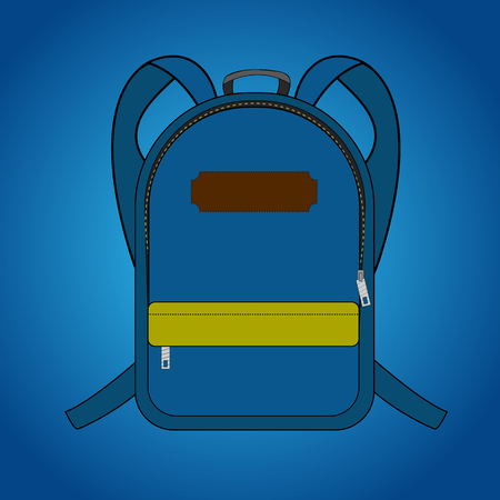 Blue backpack school bag vector illustration with gradient backgroundのイラスト素材