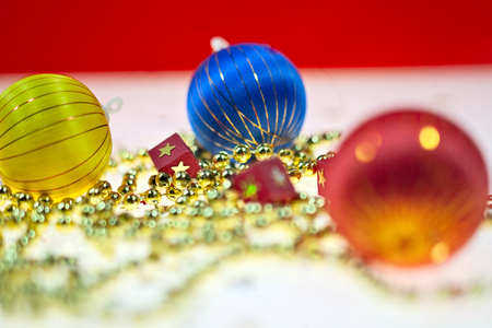 Christmas and New Year holidays background, winter season. Christmas greeting cardの写真素材