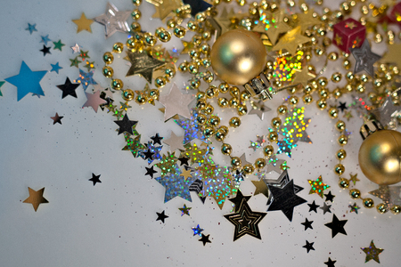 Christmas and New Year holidays background, winter season. Christmas greeting cardの写真素材