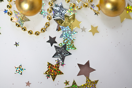 Christmas and New Year holidays background, winter season. Christmas greeting cardの写真素材