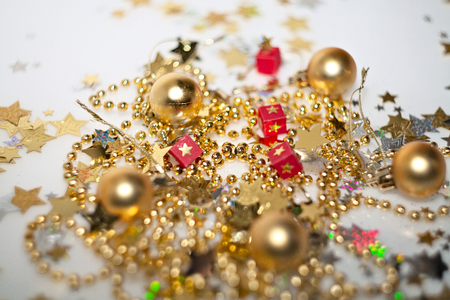 Christmas and New Year holidays background, winter season. Christmas greeting cardの写真素材