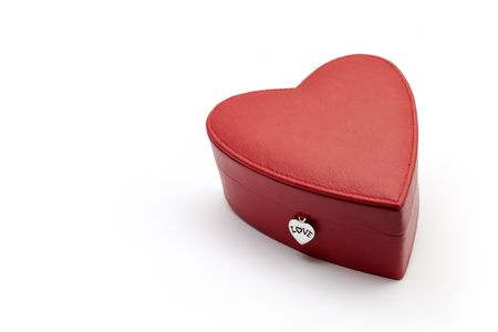 A heart shaped red gift box, for lovers and any kind of occasions.の写真素材