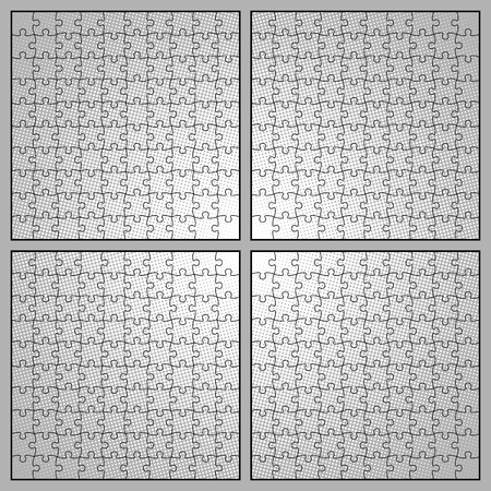 Four different types of editable puzzle templates.のイラスト素材