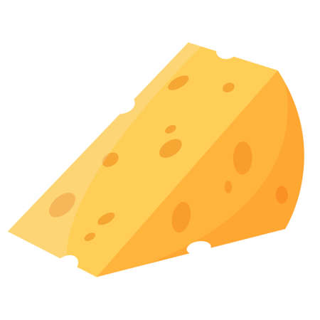 Cheese in a cartoon style. Vector illustration isolated on a white background.のイラスト素材