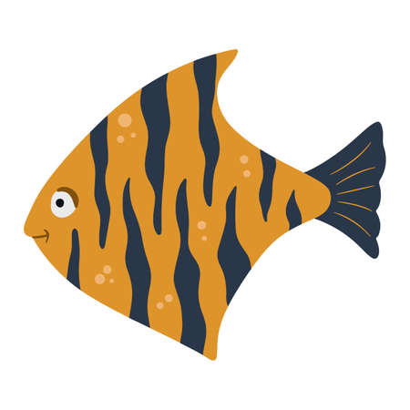 seafish. cute underwater character. A tropical underwater aquatic creature. Vector illustration on a...
