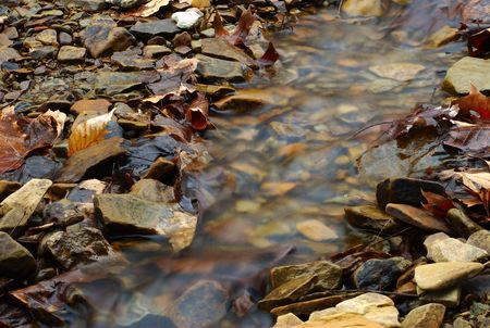 Fall Runoff running water の写真素材