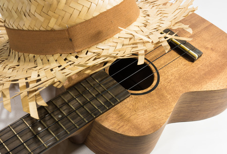 Ukulele and hatの写真素材