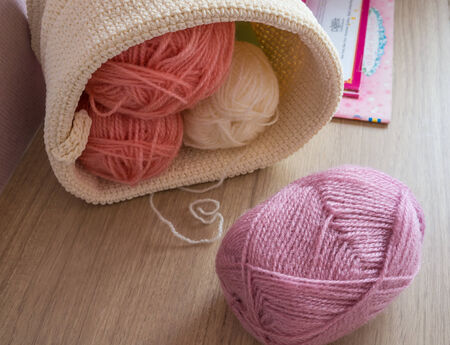 hobby activity with crochetの写真素材