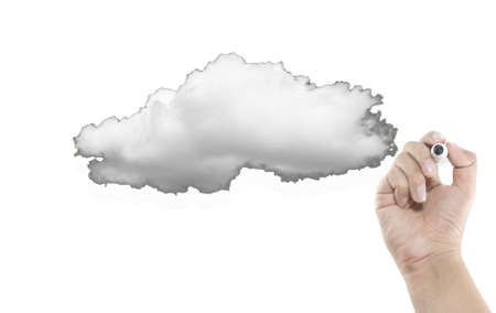 blank cloud with hand writingの写真素材