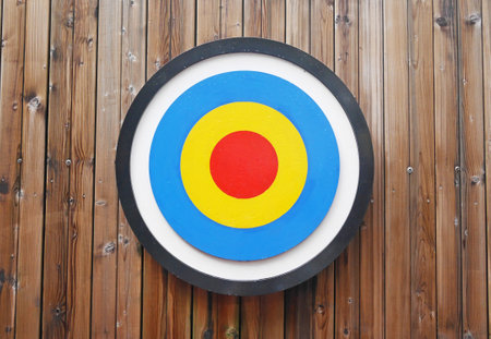 Target on the wooden boardの写真素材