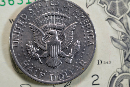 Seal of the President of the United States surrounded by 50 stars from the reverse side of Kennedy...