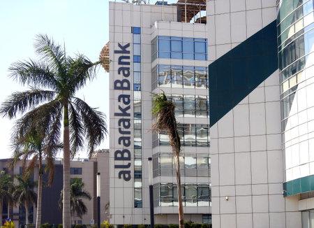 Cairo, Egypt, September 28 2023: alBaraka bank Egypt, Al Baraka Group B.S.C, al Baraka, a leading international Islamic financial group for financial services, its banking subsidiaries in 15 countriesのeditorial素材