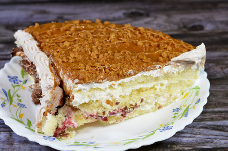 Biscuits spongy creamy cake for celebrations from a birthday cake, biscuits and cream, biscuit...