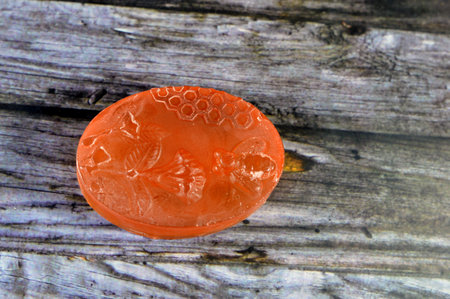 Glycerin soap, contain glycerol, a component of fat or oil, produced by combining various glycerol and polyols with soap and other surfactants in a manner similar to traditional glycerin soap-makingの写真素材