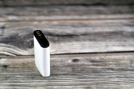 Lithium ion batteries, possibly damaged by faulty monitoring electronics, swollen inflated battery, rechargeable secondary cell storage batteriesの写真素材