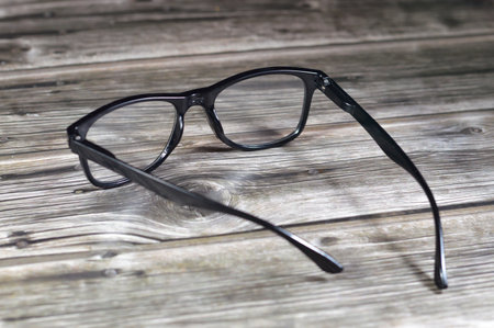 Glasses, eyeglasses or spectacles,  vision eyewear with lenses, typically used for vision correction, such as with reading glasses and glasses used for nearsightedness, safety glasses for protectionの写真素材