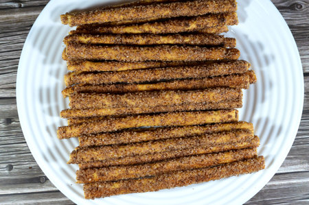 Brown sugar cinnamon breadsticks, grissini, grissino or dipping sticks, pencil-sized sticks of...