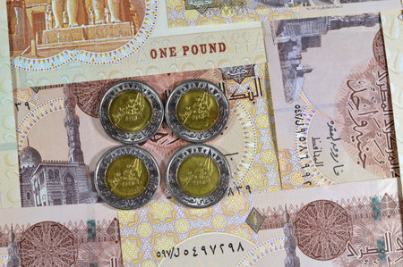 One Egyptian pound 1 LE EGP coin, Commemorative issue, 50 years on October Victory Golden Jubilee,...