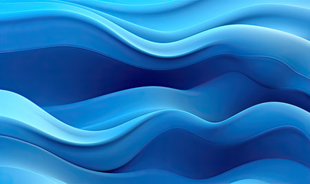 Blue abstract wavy background. 3d rendering, 3d illustration.の素材